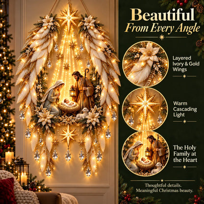 ✨ Lighted 3D Angel Wings Christmas Nativity Wall Decor ✨