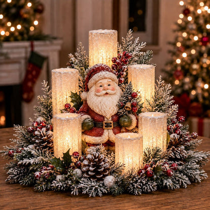 ❄️Christmas Lighted Centerpiece with Flameless Candle Glow❄️
