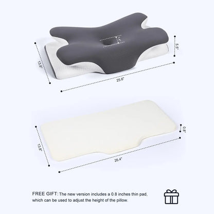 VIPfree Adjustable Ergonomic Memory Foam Neck Pillow