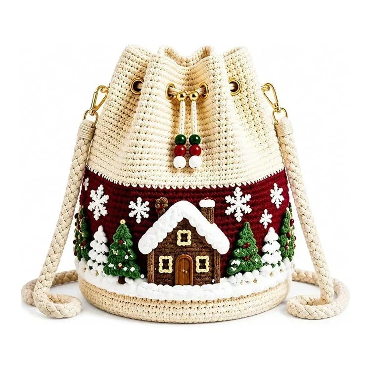 🎄3D Christmas Crochet Bucket Bag