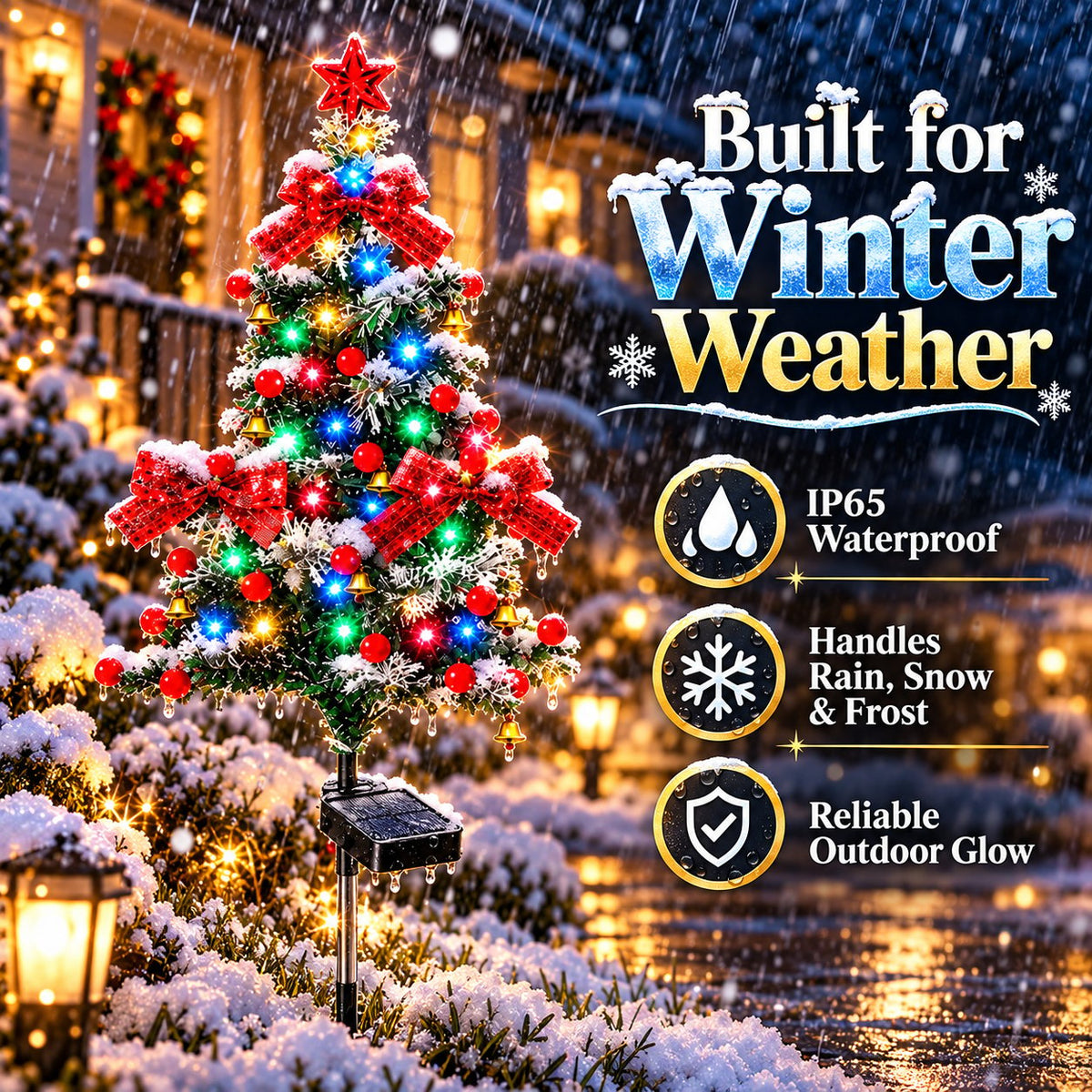 🎄 49% OFF – Solar Cedar Christmas Tree Lights | Warm Outdoor Holiday Glow ✨