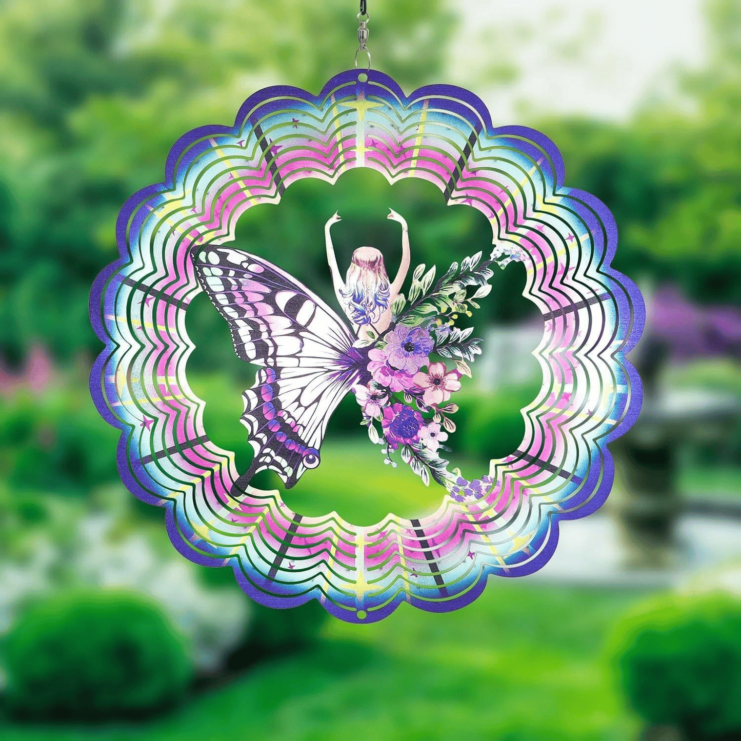 🦋Lucky Mandala Windmill – 3D Kinetic Art, Indoor/Outdoor, Stainless Steel