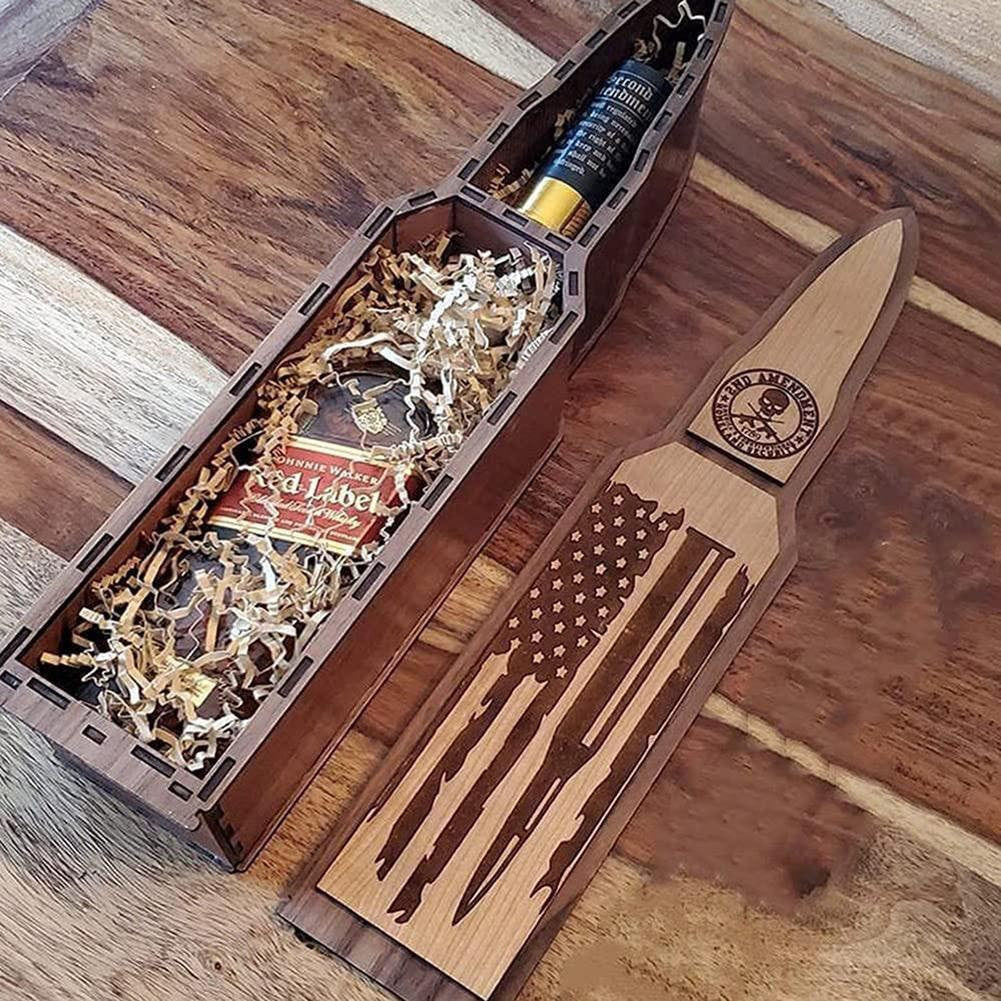2nd Amendment Whiskey holder bullet flag wine holder Wooden flag box gun lover decor acacuss