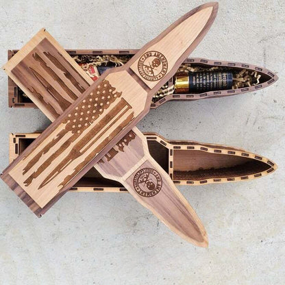 2nd Amendment Whiskey holder bullet flag wine holder Wooden flag box gun lover decor acacuss