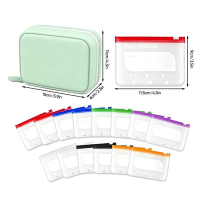 💊A8 Waterproof Pill Pouch Set – 7 to 14 Days of Meds & Vitamins💧Waterproof & Crush-Resistant Shell