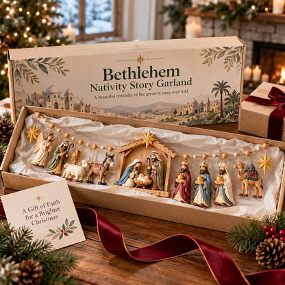 🔥HOT SALE✝️ 🎄 The Night Hope Was Born – Bethlehem Nativity Christmas Garland✨
