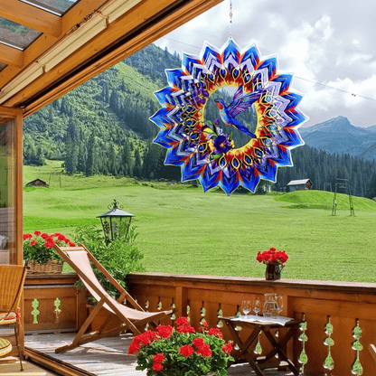 🦋Lucky Mandala Windmill – 3D Kinetic Art, Indoor/Outdoor, Stainless Steel