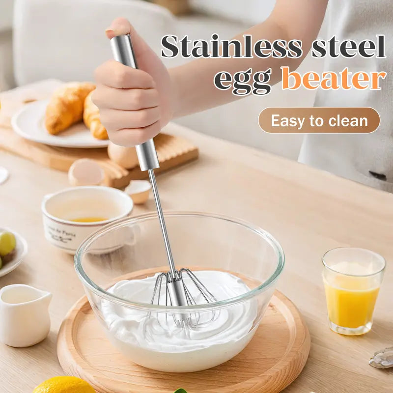 ✨Hand Push Rotary Egg Beater, Stainless Steel Whisk for Quick Mixing