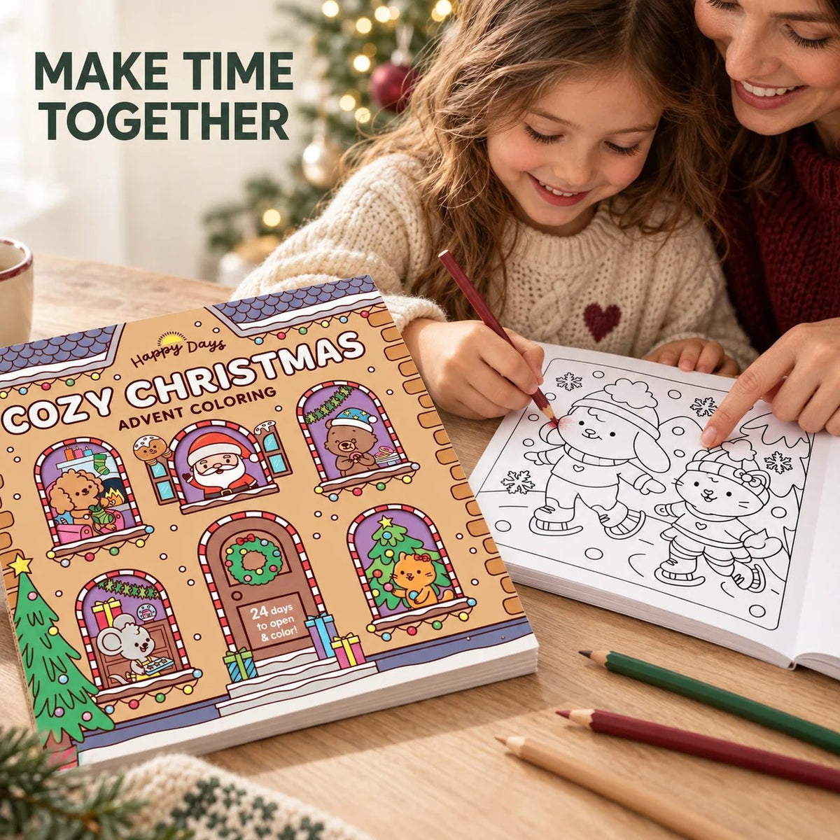 🎨 24-Day Christmas Colouring Advent Book – A New Festive Surprise Every Day 🎄