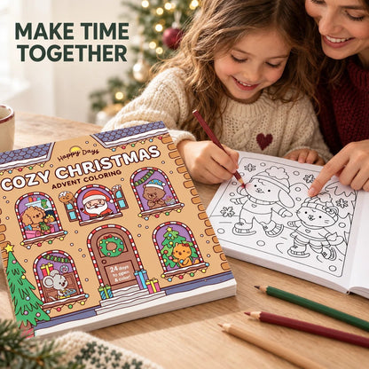 🎨 24-Day Christmas Colouring Advent Book – A New Festive Surprise Every Day 🎄