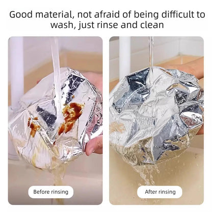 50PCS Aluminum foil heat-retaining cover for home dining tables and food containers; kitchen freshness preservation and insulation