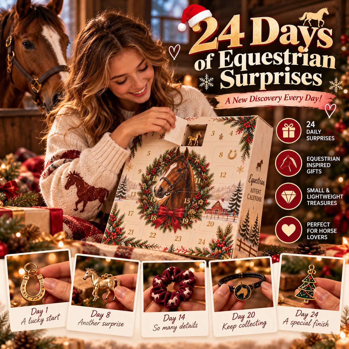 🐴 24-Day Equestrian Advent Calendar – Daily Mini Surprises for Horse Lovers
