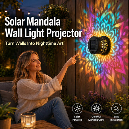 🏡Mandala Pattern Solar Wall Light Garden Yard Ambient Lighting