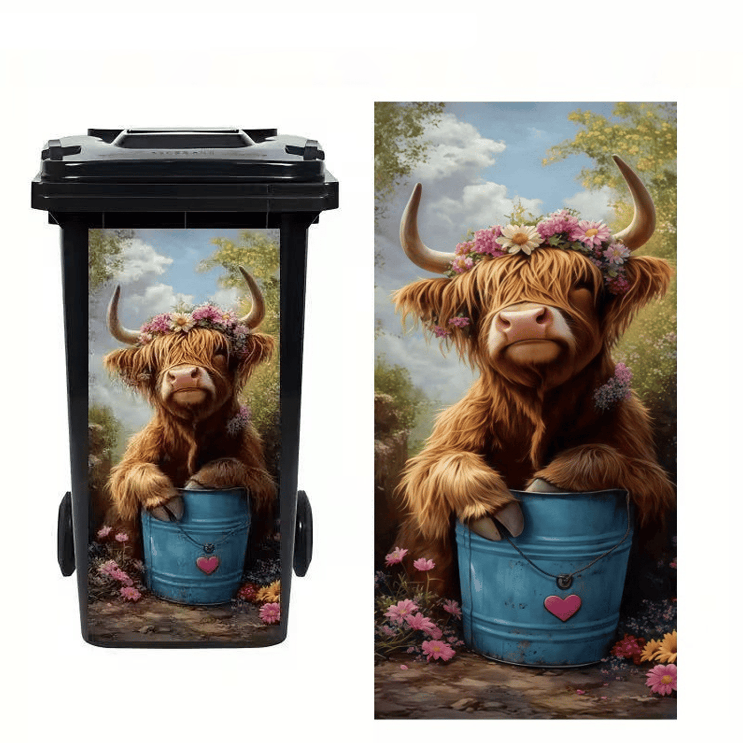 🗑️Creative Trash Can Sticker with Colourful Cartoon