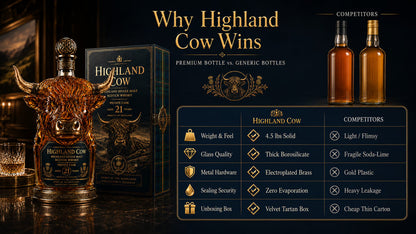 Highland Cow Private Cask 21 Years Cow Head Shaped Scotch Whisky Bottle