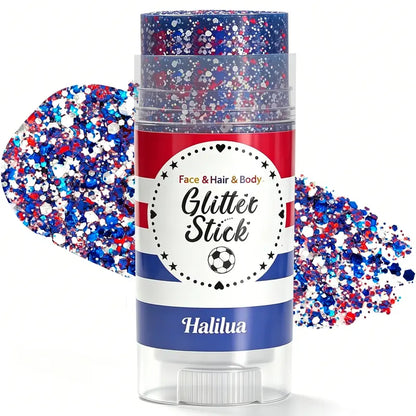 3-in-1 Patriotic Glow😍✨Red, White & Blue Glitter Body Stick