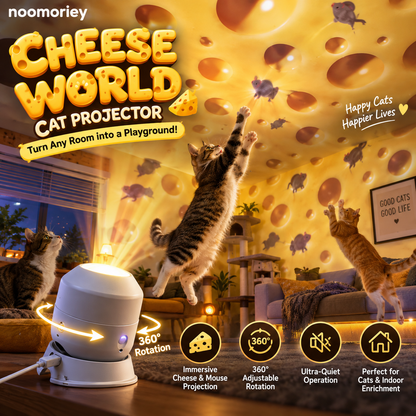 🎄Cheese & Mouse Cat Projector – Indoor Fun for Curious Cats