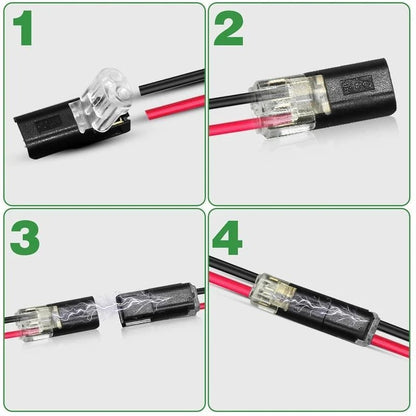 🔥 Clearance Sale 49% Off ⚡Dual-Line Quick Connector: 2-Pin Low-Voltage LED Strip Connector with Safety Lock