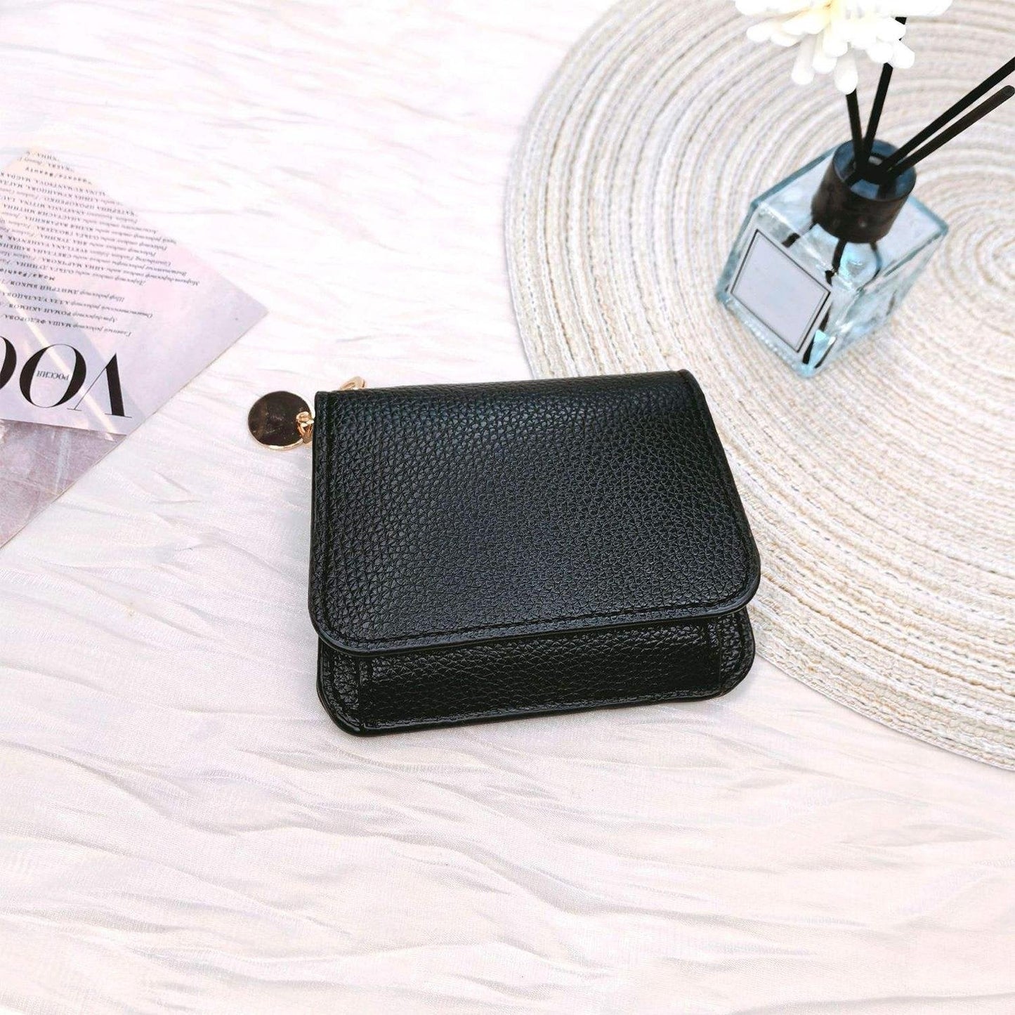 ⚡RFID Short Wallets for Women – Fashionable Card Holder with Key Ring & Coin Purse