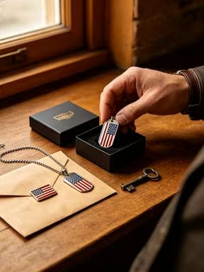 ⚡American Flag Dog Tag Necklace