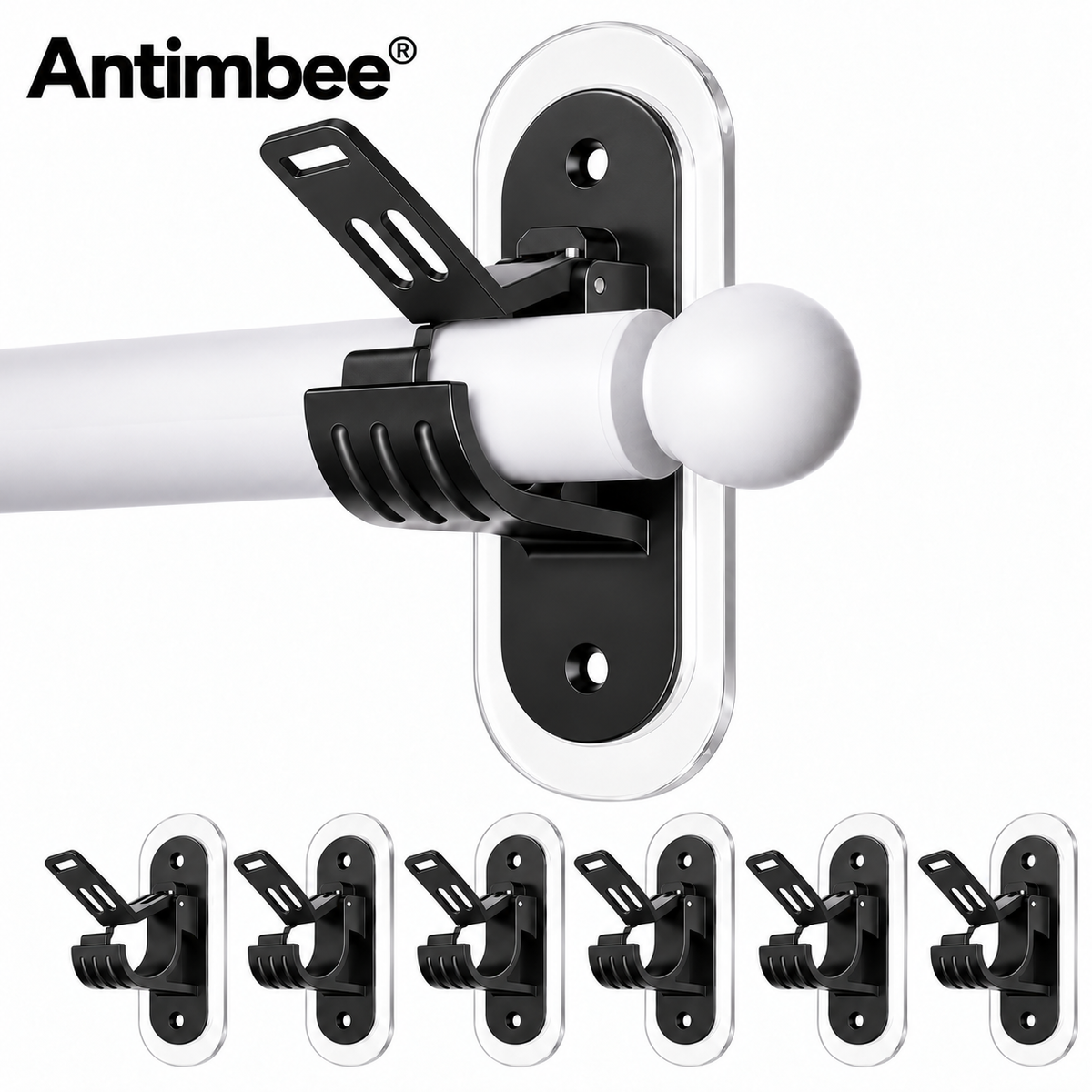 🔥HOT SALE-No-Drill Curtain Rod Brackets – Easy Peel & Stick, 4-Pack