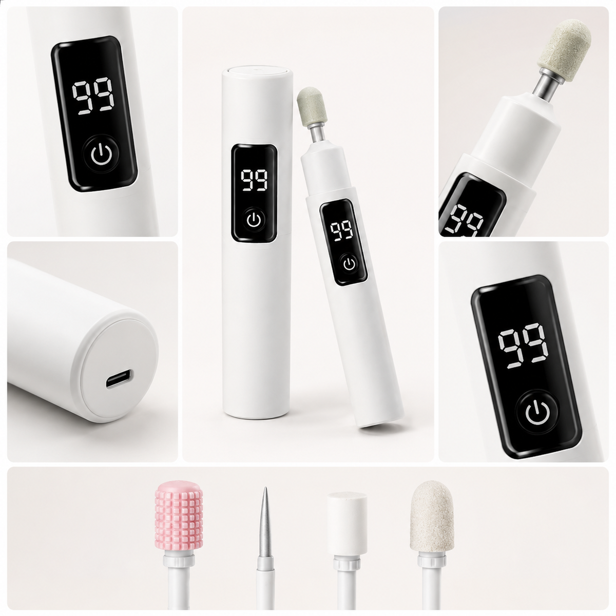 Professional Ultra-Safe LED Electric Nail Grinder