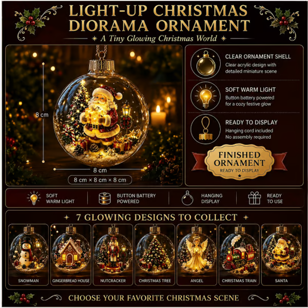 🎄Glowing Christmas Diorama Ornament