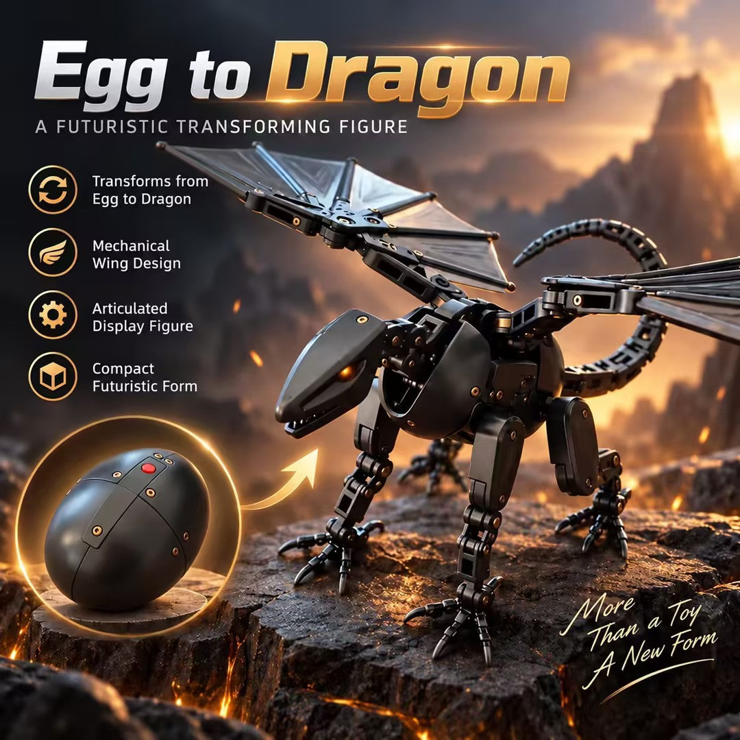 ⏳Last Day 50% OFF|⚫DragonMorph – Egg to Dragon Transforming Mechanical Toy