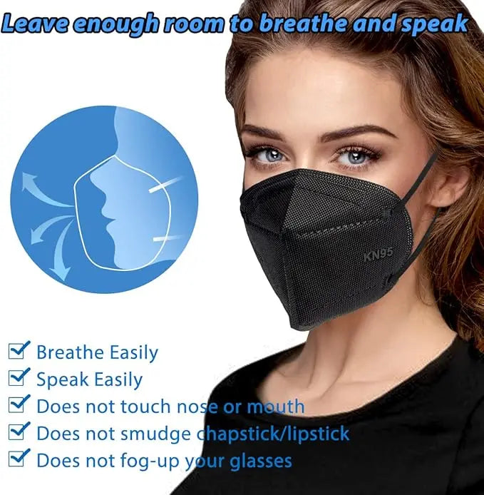 🔥KN95 Face Masks 100 Pack 5 Layer Breathable Design
