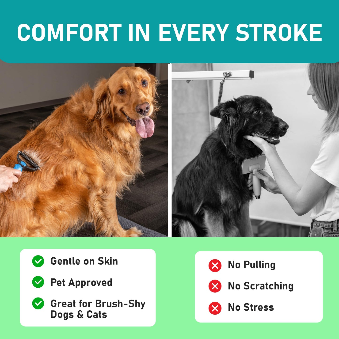🔥Double-Sided Pet Rake – Deshedding Tool for Dogs & Cats 🐶🐱