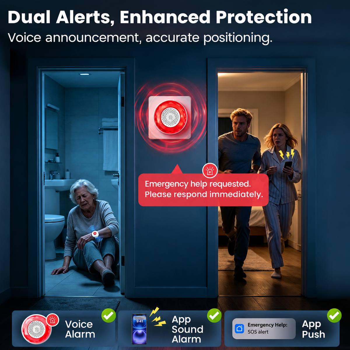 🔥 One-Touch WiFi SOS Alert Bracelet – Instant Family App Notifications, IP67 Water Resistance & Rechargeable Design