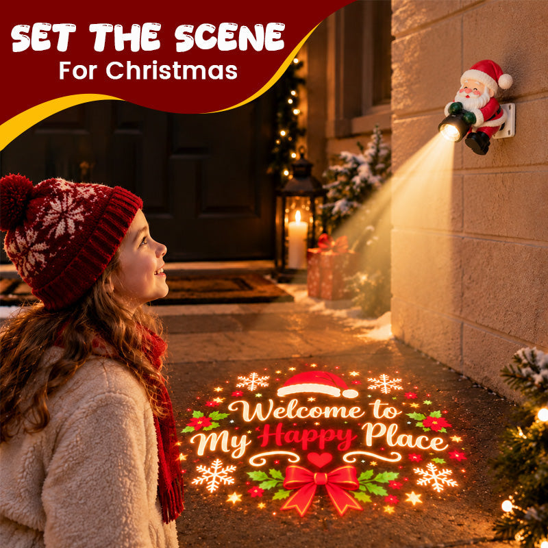✨🎅 Santa Christmas Welcome Projector – Festive Doorway Light with Remote Control🎅 ✨