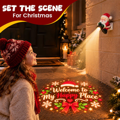 ✨🎅 Santa Christmas Welcome Projector – Festive Doorway Light with Remote Control🎅 ✨