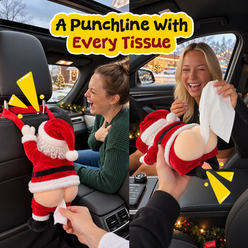 😂🎅Funny Santa Butt Tissue Box Holder – Hilarious Christmas Decor & White Elephant Gag Gift