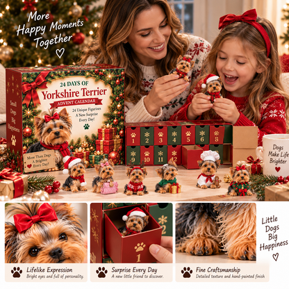 ❤️24 Days of Yorkshire Terrier – 24 Unique Yorkie Figurines | Christmas Collectible Gift Set❤️