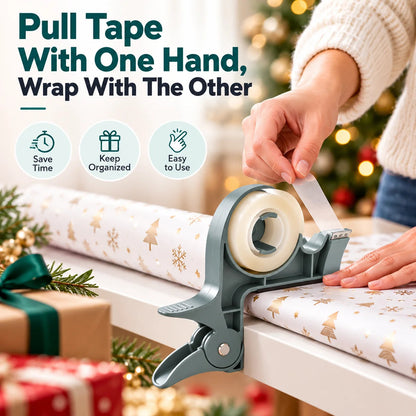 🎁2-Pack Gift Wrapping Paper Clips With Tape Dispensers