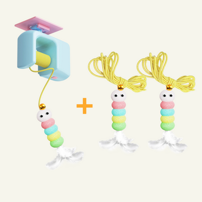 Interactive Cat Toys, Echargeable HangingDoor Cat Toy with Replacement Toy and Elastic Rope, Automatic Electric Flying Feather Cat Toy for Chase Exercise Enrichment Stimulation, Durable Safe Hanging Toy for Bored Kittens Adult Multi Cat Households teaser
