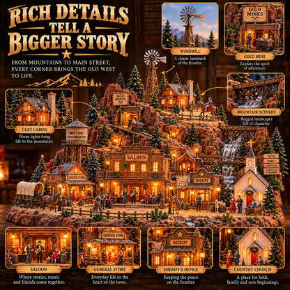 🤠🎄The Old Western Frontier – Lighted Miniature Western Village✨