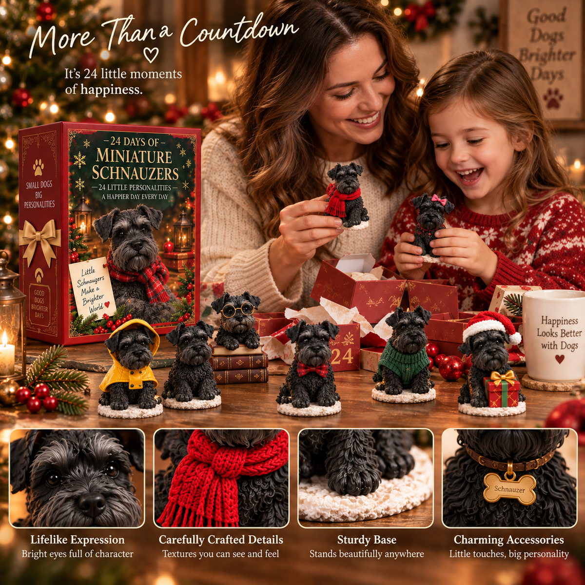 🐾 24 Days of Black Miniature Schnauzers — 24 Little Personalities