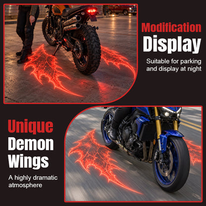 🏍️🔥 Motorcycle Devil Wing Projection Lights – Cool LED Ground Lighting for Riders! ⚡