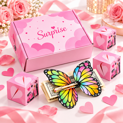 🎁 Surprise Explosion Gift Box – Butterfly Pop-Up Money Gift Box 💕✨