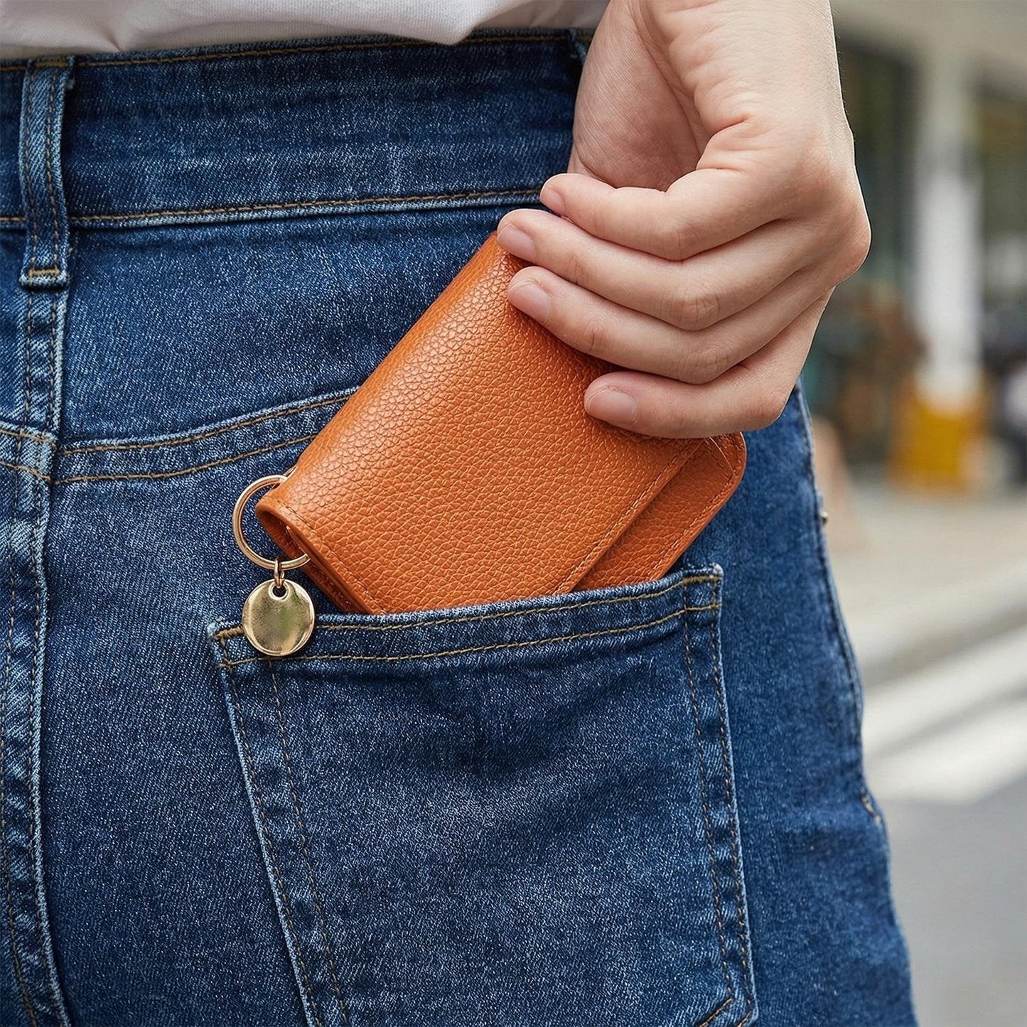 ⚡RFID Short Wallets for Women – Fashionable Card Holder with Key Ring & Coin Purse