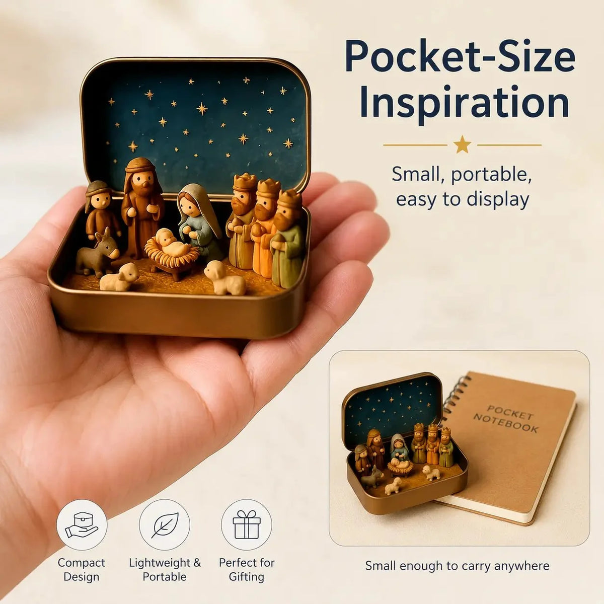 🎄 Mini Nativity in a Tin – Carry the Christmas Story Anywhere