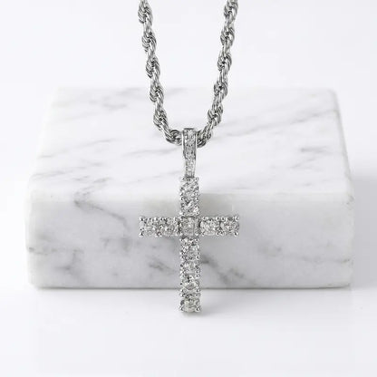 ✝️Cross pendant with diamond-studded necklace for Men and Women Jewelry Gift Unisex