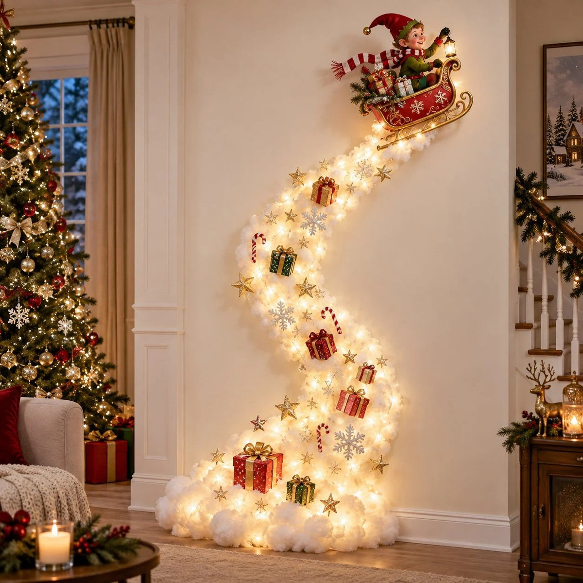 🎄✨ Wall light “Enchanted Christmas Trail” | A touch of Christmas magic after dark