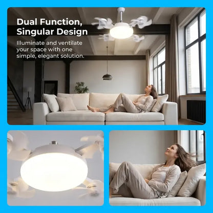 ✨2026 New E27 Socket Ceiling Fan Light - 2-in-1 Silent LED Fan with Remote Control