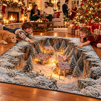 ✨Optical Illusion Christmas Scene Rug | Bring A Hidden Winter Village