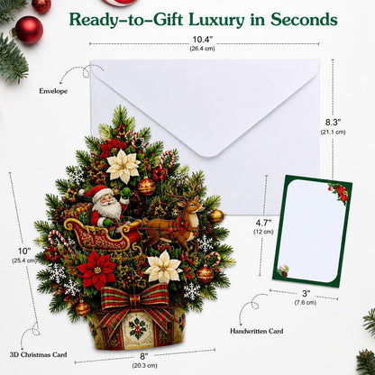 🔥 Pop-Up 3D Christmas Tree Card ✨ Turns Into Freestanding Festive Table Decor🔥