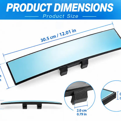 🚗 Wide Angle Rear View Mirror – 12' Anti-Glare Panoramic Clip-On Car Mirror
