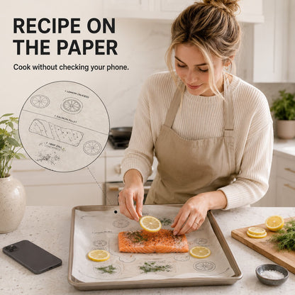 Recipe‑Printed Baking Paper Convenient Home Oven Cooking Sheet